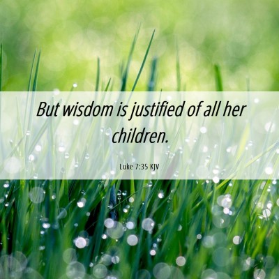 Picture 06 - Luke 7:35 KJV - But wisdom is justified of all her - Bible Verse Picture
