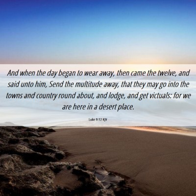 Picture 06 - Luke 9:12 KJV - And when the day began to wear away, then came - Bible Verse Picture