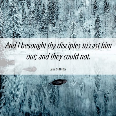 Picture 06 - Luke 9:40 KJV - And I besought thy disciples to cast him out; and - Bible Verse Picture