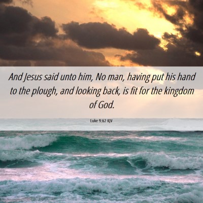Picture 06 - Luke 9:62 KJV - And Jesus said unto him, No man, having put his - Bible Verse Picture