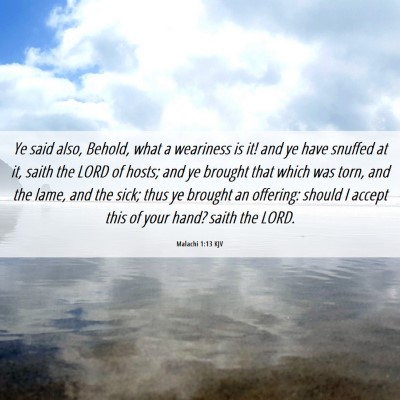 Picture 06 - Malachi 1:13 KJV - Ye said also, Behold, what a weariness is it! and - Bible Verse Picture