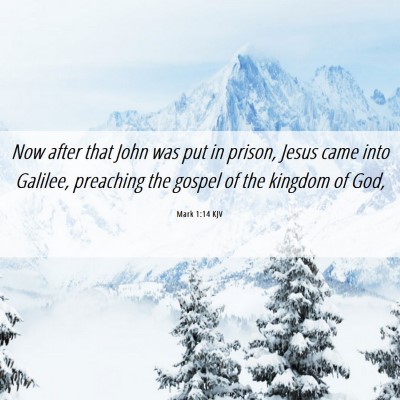 Picture 06 - Mark 1:14 KJV - Now after that John was put in prison, Jesus came - Bible Verse Picture