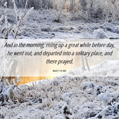 Picture 06 - Mark 1:35 KJV - And in the morning, rising up a great while - Bible Verse Picture