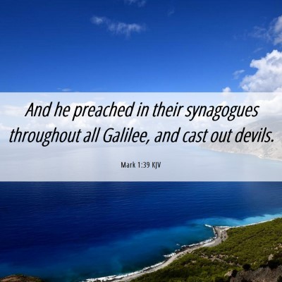 Picture 06 - Mark 1:39 KJV - And he preached in their synagogues throughout - Bible Verse Picture