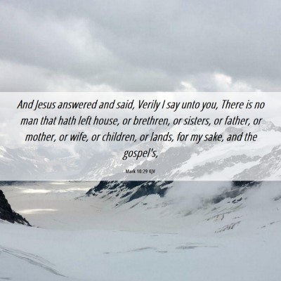 Picture 06 - Mark 10:29 KJV - And Jesus answered and said, Verily I say unto - Bible Verse Picture
