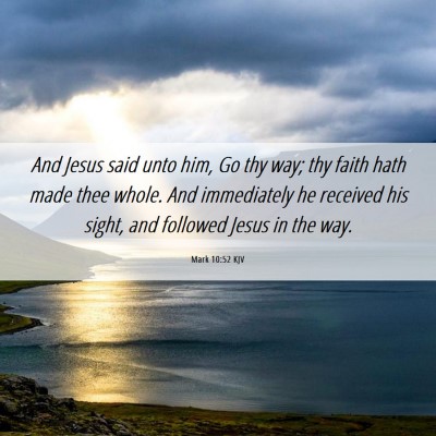 Picture 06 - Mark 10:52 KJV - And Jesus said unto him, Go thy way; thy faith - Bible Verse Picture
