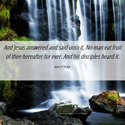 Picture 06 - Mark 11:14 KJV - And Jesus answered and said unto it, No man eat - Bible Verse Picture