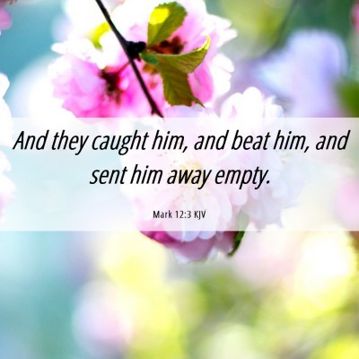 Picture 06 - Mark 12:3 KJV - And they caught him, and beat him, and sent him - Bible Verse Picture
