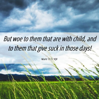 Picture 06 - Mark 13:17 KJV - But woe to them that are with child, and to them - Bible Verse Picture