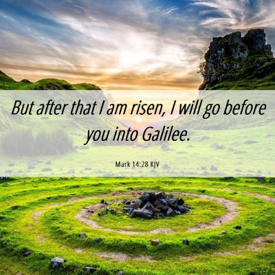 Picture 06 - Mark 14:28 KJV - But after that I am risen, I will go before you - Bible Verse Picture