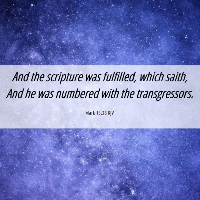 Picture 06 - Mark 15:28 KJV - And the scripture was fulfilled, which saith, And - Bible Verse Picture