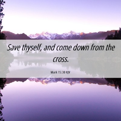 Picture 06 - Mark 15:30 KJV - Save thyself, and come down from the - Bible Verse Picture