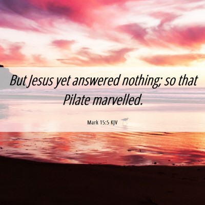 Picture 06 - Mark 15:5 KJV - But Jesus yet answered nothing; so that Pilate - Bible Verse Picture