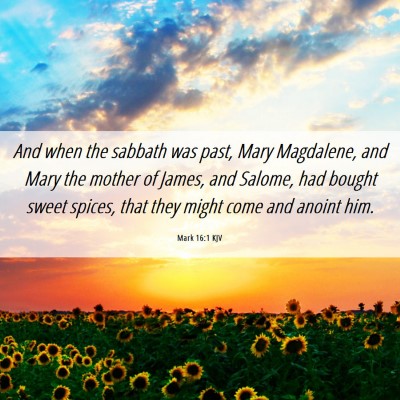 Picture 06 - Mark 16:1 KJV - And when the sabbath was past, Mary Magdalene, - Bible Verse Picture