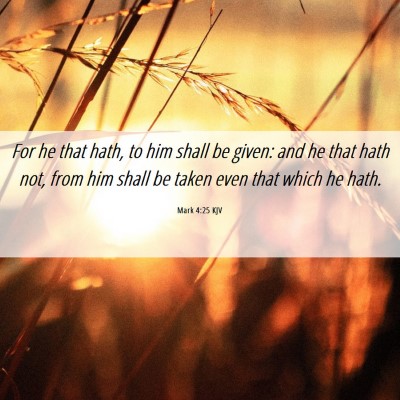 Picture 06 - Mark 4:25 KJV - For he that hath, to him shall be given: and he - Bible Verse Picture