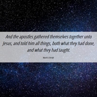 Picture 06 - Mark 6:30 KJV - And the apostles gathered themselves together - Bible Verse Picture