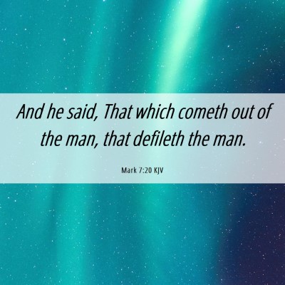 Picture 06 - Mark 7:20 KJV - And he said, That which cometh out of the man, - Bible Verse Picture