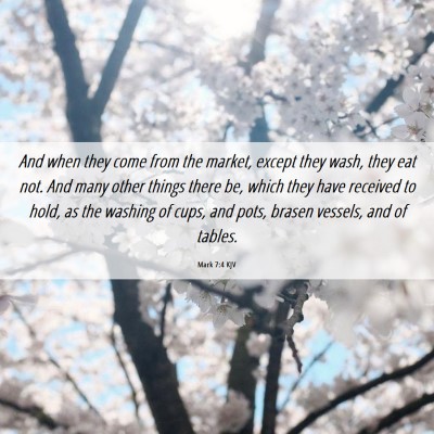 Picture 06 - Mark 7:4 KJV - And when they come from the market, except they - Bible Verse Picture