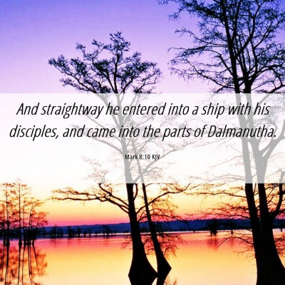 Picture 06 - Mark 8:10 KJV - And straightway he entered into a ship with his - Bible Verse Picture