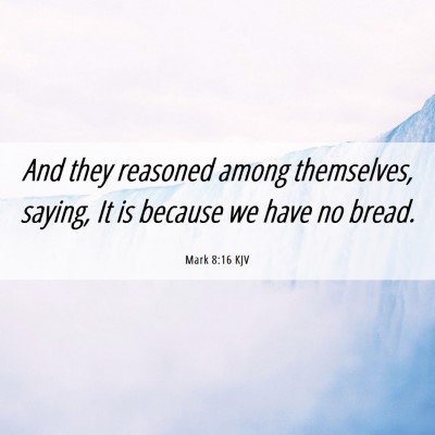 Picture 06 - Mark 8:16 KJV - And they reasoned among themselves, saying, It is - Bible Verse Picture