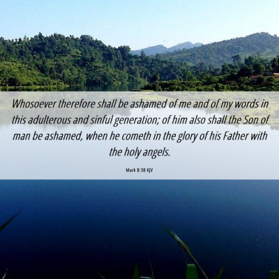 Picture 06 - Mark 8:38 KJV - Whosoever therefore shall be ashamed of me and of - Bible Verse Picture