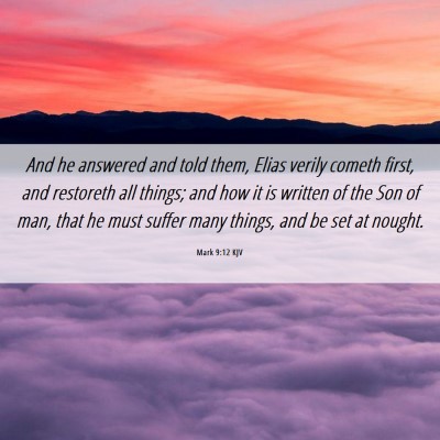 Picture 06 - Mark 9:12 KJV - And he answered and told them, Elias verily - Bible Verse Picture
