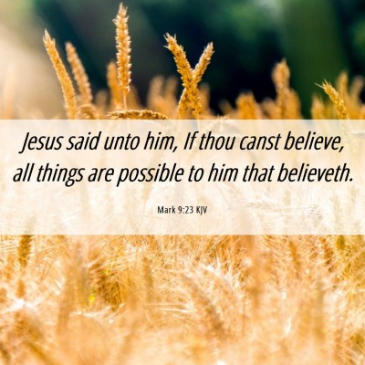 Picture 06 - Mark 9:23 KJV - Jesus said unto him, If thou canst believe, all - Bible Verse Picture