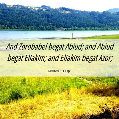 Picture 06 - Matthew 1:13 KJV - And Zorobabel begat Abiud; and Abiud begat - Bible Verse Picture