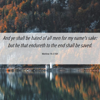 Picture 06 - Matthew 10:22 KJV - And ye shall be hated of all men for my name's - Bible Verse Picture