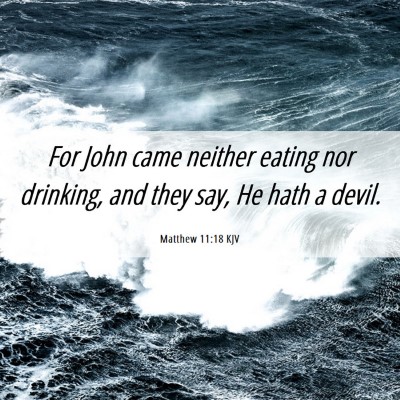 Picture 06 - Matthew 11:18 KJV - For John came neither eating nor drinking, and - Bible Verse Picture