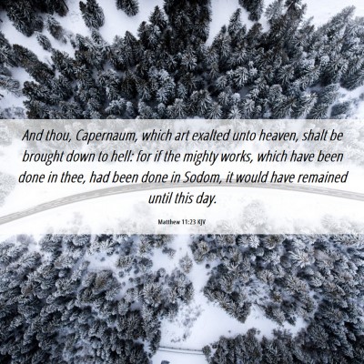 Picture 06 - Matthew 11:23 KJV - And thou, Capernaum, which art exalted unto - Bible Verse Picture