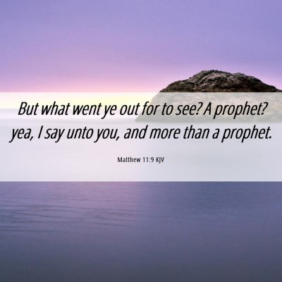 Picture 06 - Matthew 11:9 KJV - But what went ye out for to see? A prophet? yea, - Bible Verse Picture
