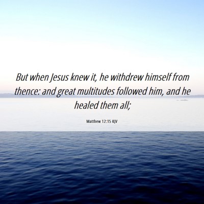 Picture 06 - Matthew 12:15 KJV - But when Jesus knew it, he withdrew himself from - Bible Verse Picture