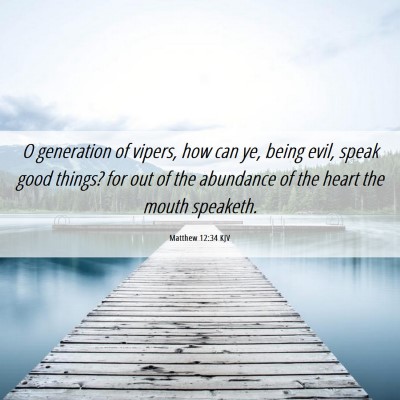 Picture 06 - Matthew 12:34 KJV - O generation of vipers, how can ye, being evil, - Bible Verse Picture