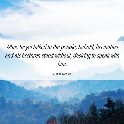 Picture 06 - Matthew 12:46 KJV - While he yet talked to the people, behold, his - Bible Verse Picture