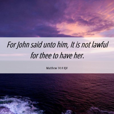 Picture 06 - Matthew 14:4 KJV - For John said unto him, It is not lawful for thee - Bible Verse Picture