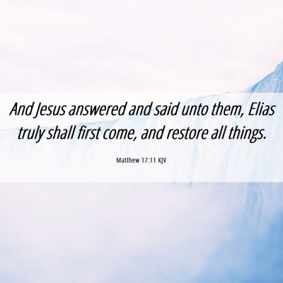 Picture 06 - Matthew 17:11 KJV - And Jesus answered and said unto them, Elias - Bible Verse Picture