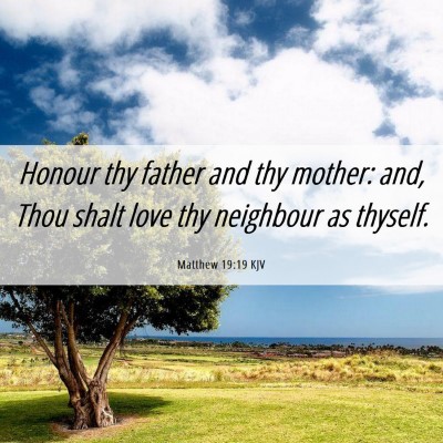 Picture 06 - Matthew 19:19 KJV - Honour thy father and thy mother: and, Thou shalt - Bible Verse Picture