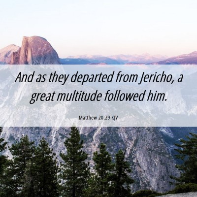 Picture 06 - Matthew 20:29 KJV - And as they departed from Jericho, a great - Bible Verse Picture