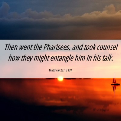Picture 06 - Matthew 22:15 KJV - Then went the Pharisees, and took counsel how - Bible Verse Picture