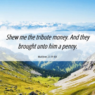 Picture 06 - Matthew 22:19 KJV - Shew me the tribute money. And they brought unto - Bible Verse Picture