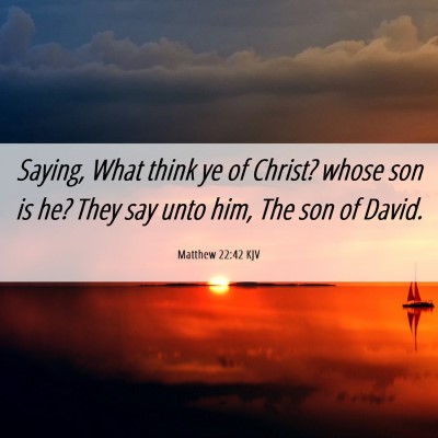 Picture 06 - Matthew 22:42 KJV - Saying, What think ye of Christ? whose son is he? - Bible Verse Picture