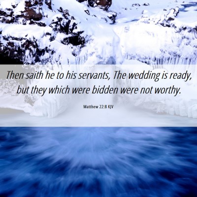 Picture 06 - Matthew 22:8 KJV - Then saith he to his servants, The wedding is - Bible Verse Picture