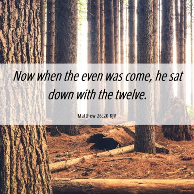 Picture 06 - Matthew 26:20 KJV - Now when the even was come, he sat down with the - Bible Verse Picture