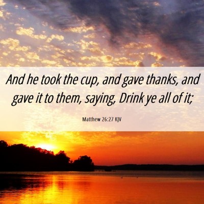 Picture 06 - Matthew 26:27 KJV - And he took the cup, and gave thanks, and gave it - Bible Verse Picture