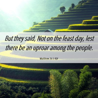 Picture 06 - Matthew 26:5 KJV - But they said, Not on the feast day, lest there - Bible Verse Picture