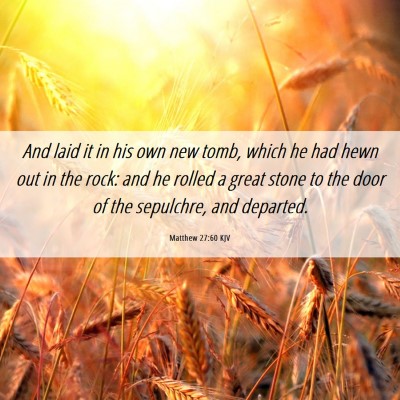 Picture 06 - Matthew 27:60 KJV - And laid it in his own new tomb, which he had - Bible Verse Picture