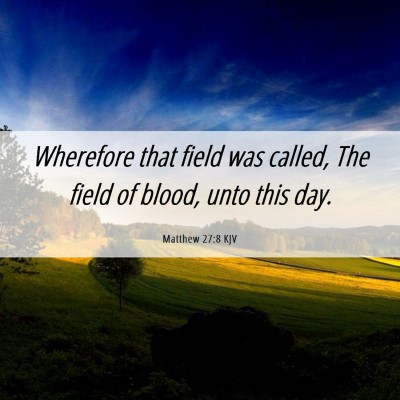 Picture 06 - Matthew 27:8 KJV - Wherefore that field was called, The field of - Bible Verse Picture