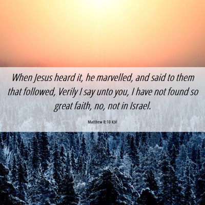 Picture 06 - Matthew 8:10 KJV - When Jesus heard it, he marvelled, and said to - Bible Verse Picture