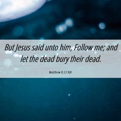 Picture 06 - Matthew 8:22 KJV - But Jesus said unto him, Follow me; and let the - Bible Verse Picture